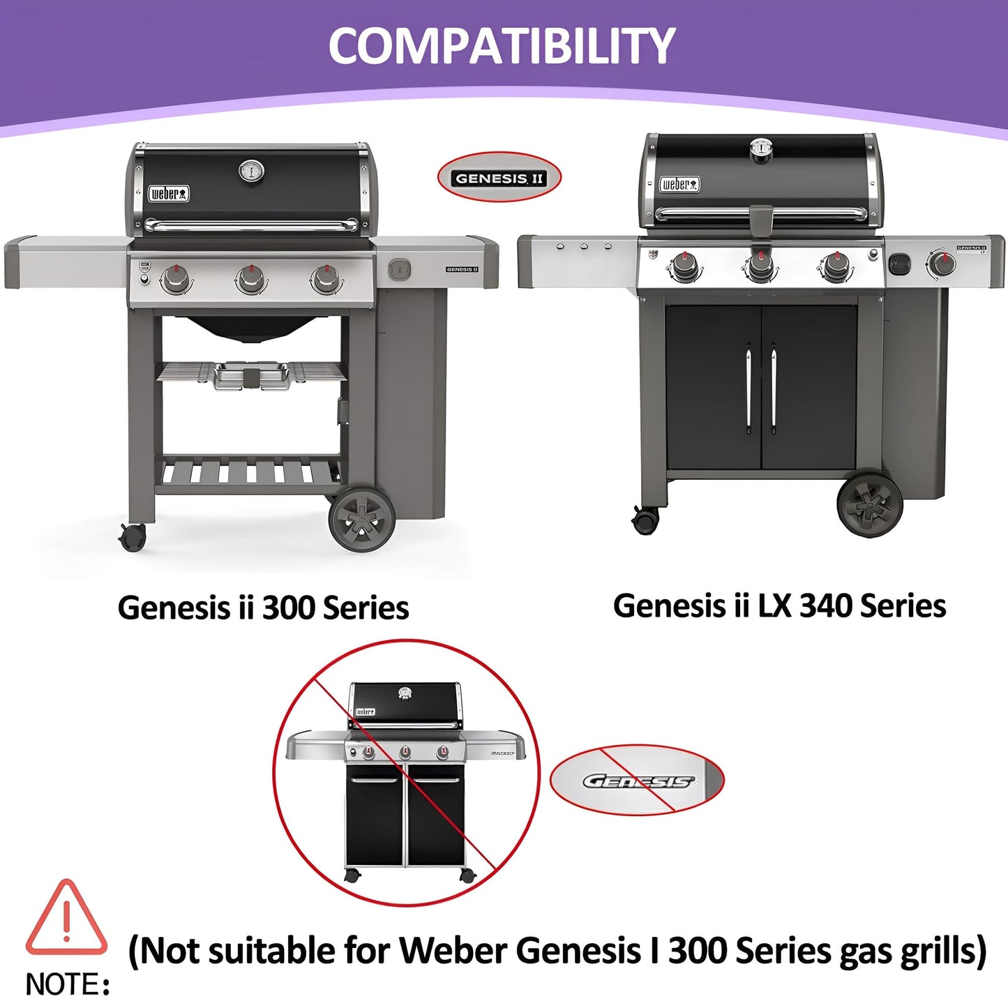 66795 Flavorizer Bars & 66040 Heat Deflectors Set for Weber Genesis II 300 / LX 300 Series - Genesis II E-310/ E-315/ S-335 Grill Parts, Stainless Steel