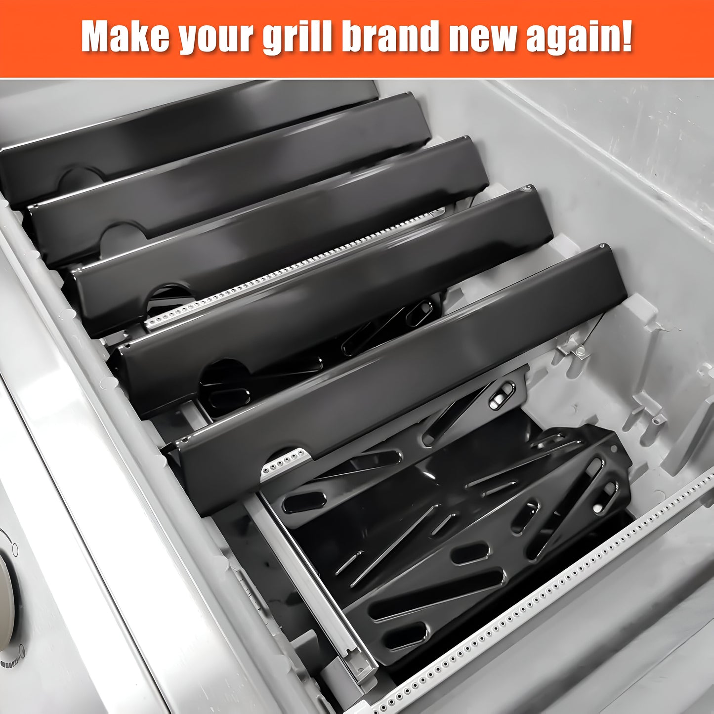 Flavorizer Bars and Heat Deflector Set for Weber Genesis II 400/ LX 400 Series - Genesis II 410/415/435/440 Grill Parts, Porcelain-Enameled Steel