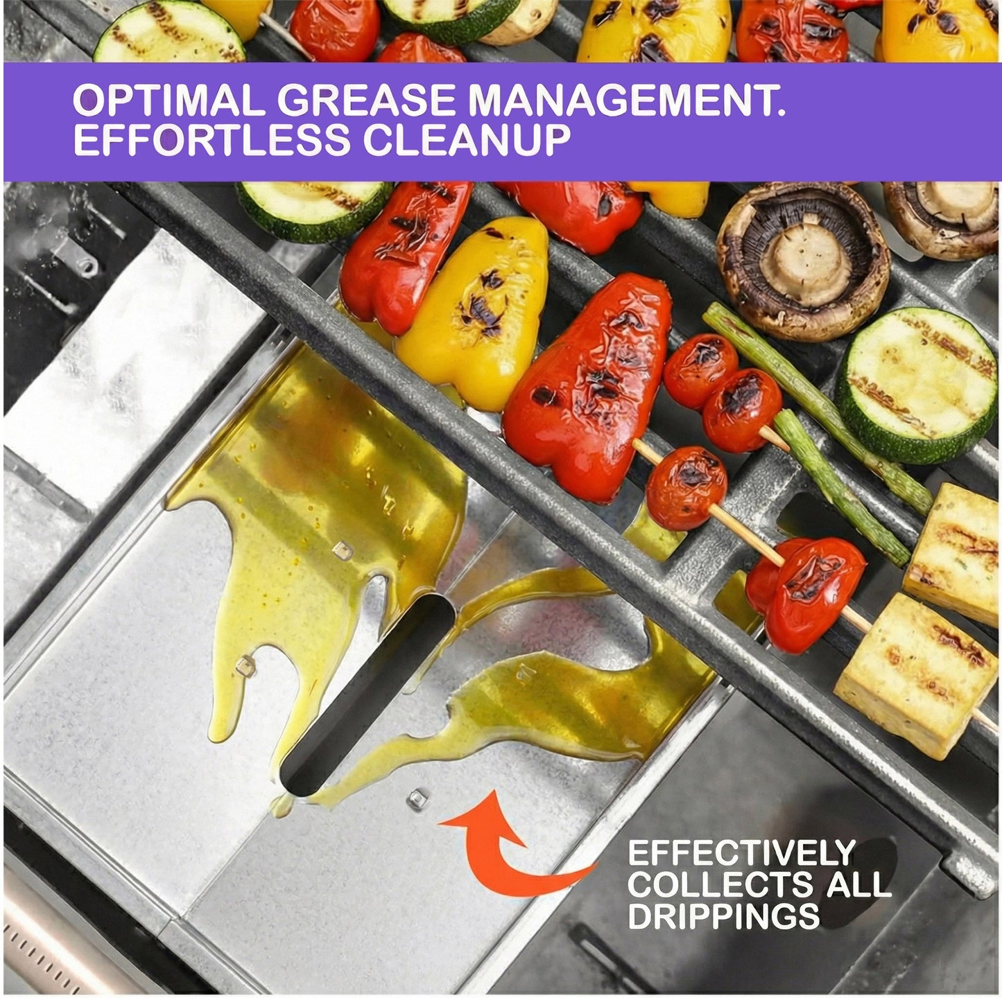 Grease Tray with Adjustable Width (30 cm to 46 cm) x 31 cm for Small Grills from Weber Biltema, Lucifer, Napolean, Landmann and Many More, Fits Universally