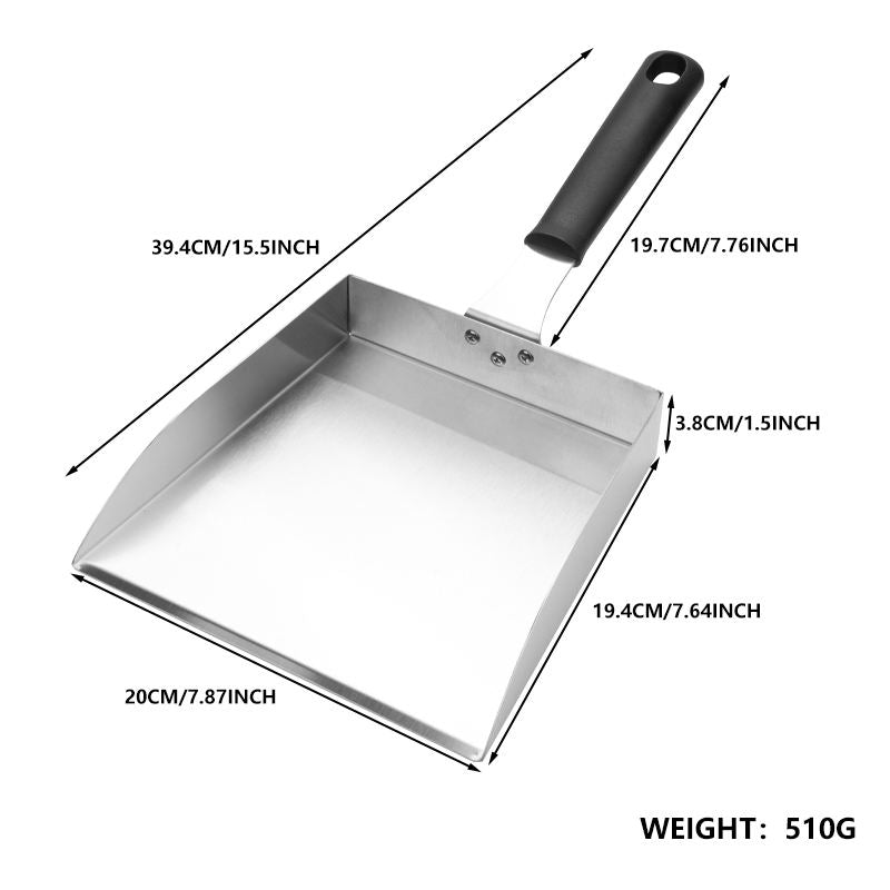 High-Quality Stainless Steel Food Shovel / Griddle Spatula with Heat-Resistant Handle