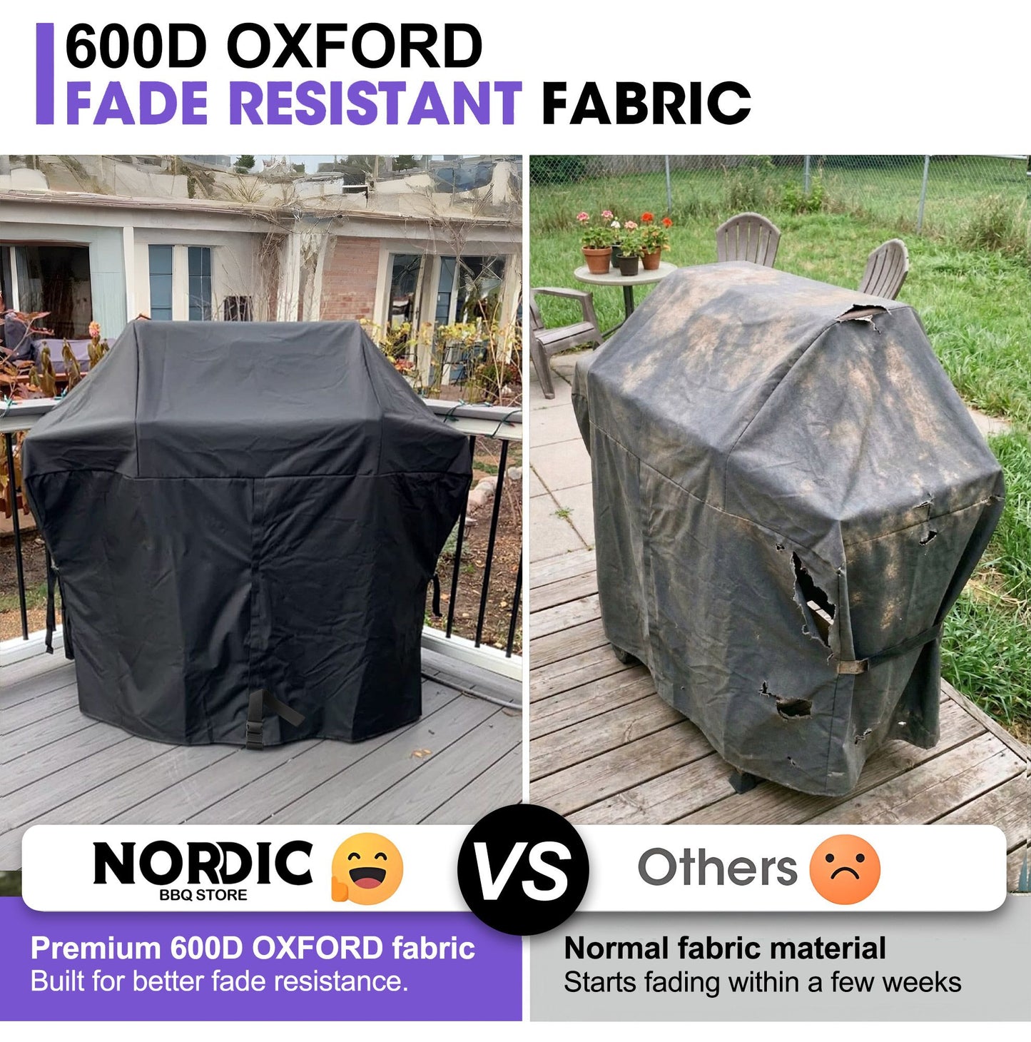 Grill Cover for Napoleon Freestyle 365, Legend & Rogue 365 Series – Premium Heavy-Duty Waterproof 600D Oxford – 132 × 63 × 116 cm, Universal-Fit