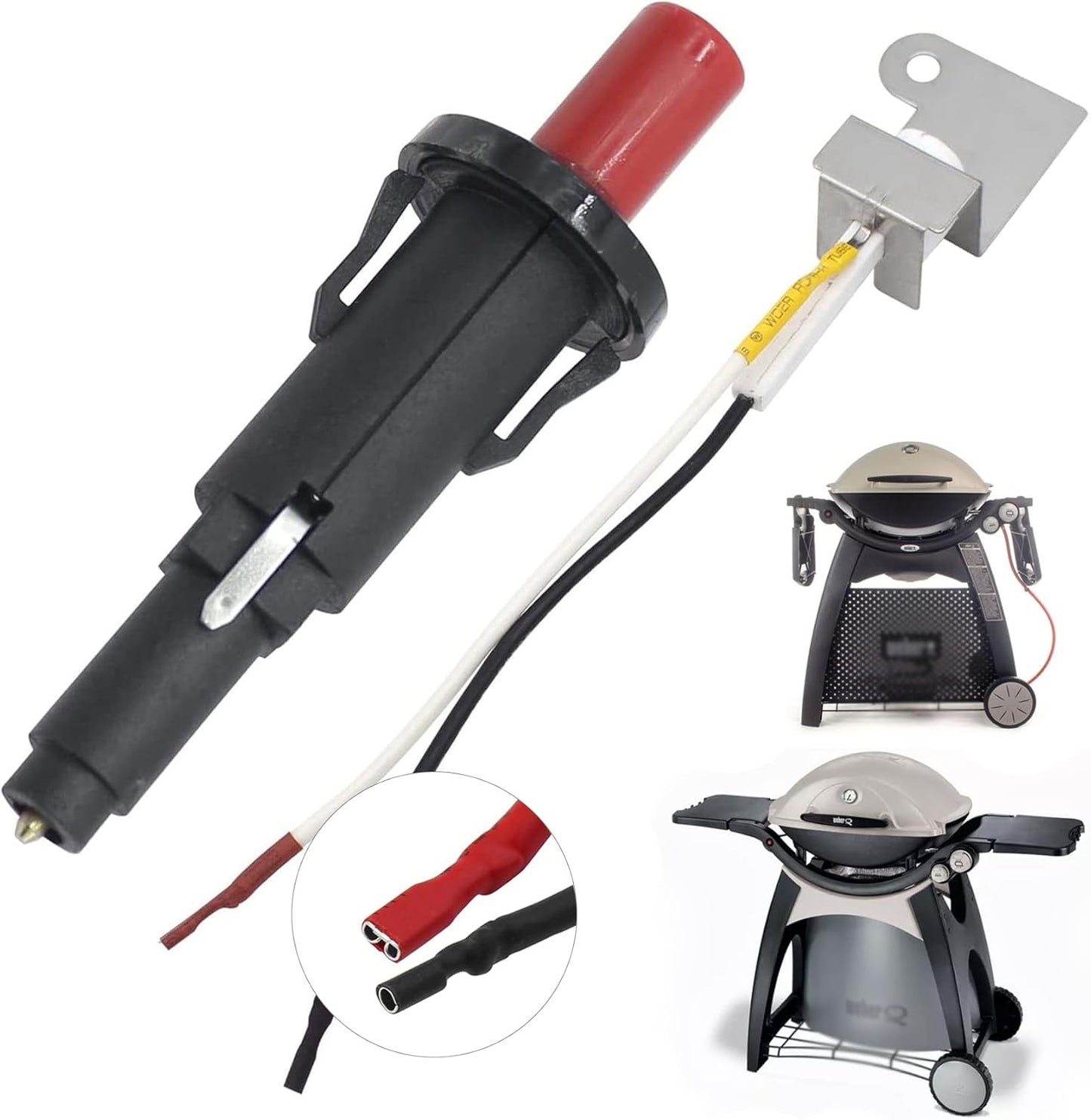60092 Grill Push Button Igniter Kit for Weber Q300 Q3000 Series Gas Grills Grill Ignition Replacement for Weber 424001 426001(2006) 586002 57060001 57067001