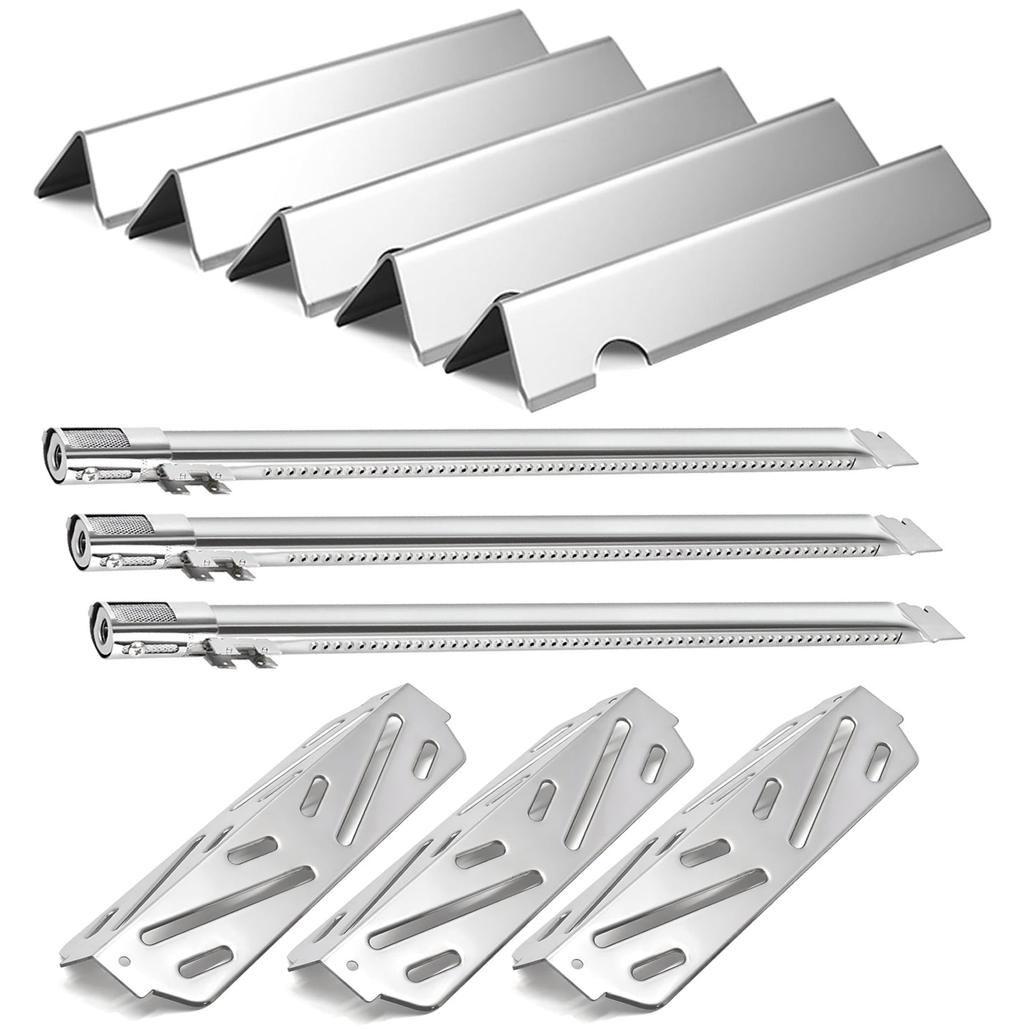 Flavorizer Bars, Burners & Heat Deflectors Set for Weber Genesis II 300 & Genesis 300 Series Grills (2017 & newer) - Fits Genesis II S-310, S-315, S-325, S-330, S-335 Grills, Stainless Steel