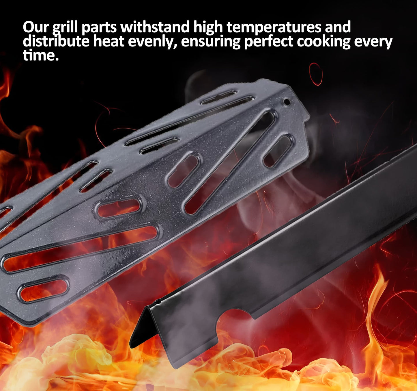 66795 Flavorizer Bars -poltinsuojat ja 66040 lämmönjakopelti Weber Genesis II 300 / LX 300 -sarjan grilleihin - Genesis II E-310, E-315, S-335 grillin varaosat, posliiniemaloitu teräs