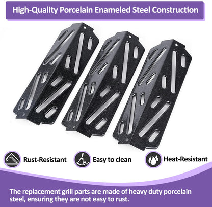 66795 Flavorizer Bars -poltinsuojat ja 66040 lämmönjakopelti Weber Genesis II 300 / LX 300 -sarjan grilleihin - Genesis II E-310, E-315, S-335 grillin varaosat, posliiniemaloitu teräs