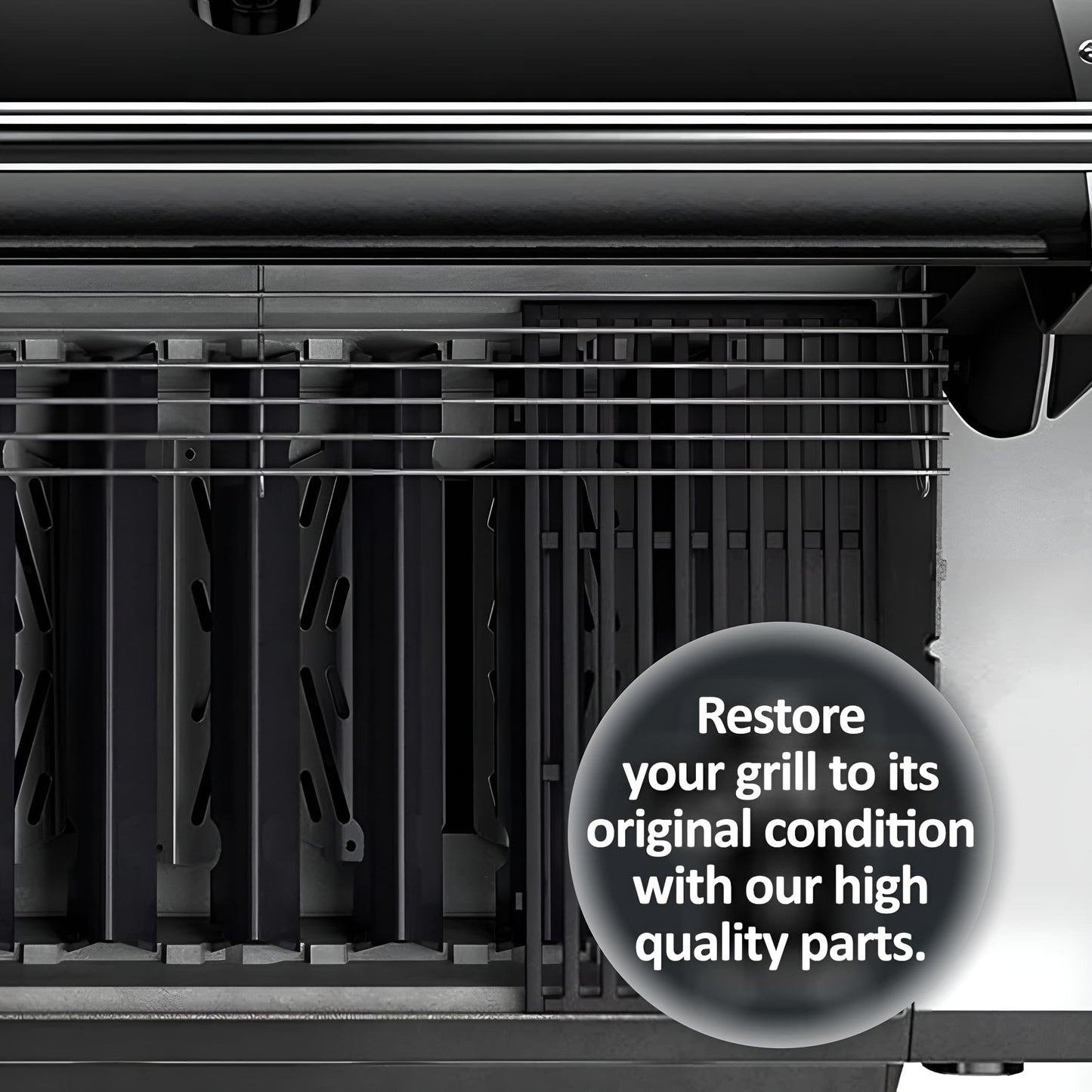 66795 Flavorizer Bars -poltinsuojat ja 66040 lämmönjakopelti Weber Genesis II 300 / LX 300 -sarjan grilleihin - Genesis II E-310, E-315, S-335 grillin varaosat, posliiniemaloitu teräs