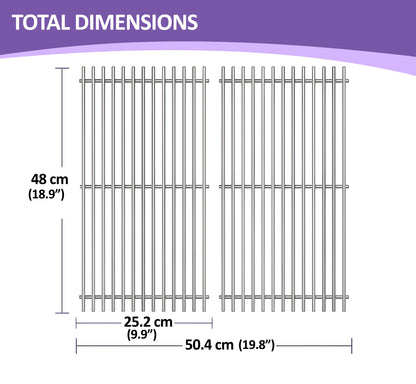 66801 / 66094 Grilliritilät Weber Genesis II 200 & Genesis II LX 200 -sarjan grilleihin E-210, LX S-240 & LX E-240 kaasugrillit (2017 ja uudemmat), Weber grillin varaosat, ruostumaton teräs