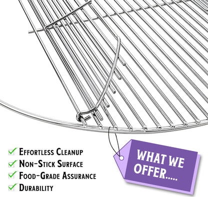 7436 Grilliritilä (Nivelletty) Weber One-Touch, Performer ja Bar-B-Kettle -sarjan hiiligrilleihin, 54,6 cm, ruostumaton teräs