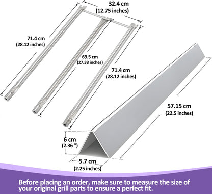 7536 Flavorizer Bars -poltinsuojat & 7508 polttimien vaihtosetti Weber Spirit E-310/E-320 ja Genesis Silver/Gold/Platinum B/C kaasugrilleihin