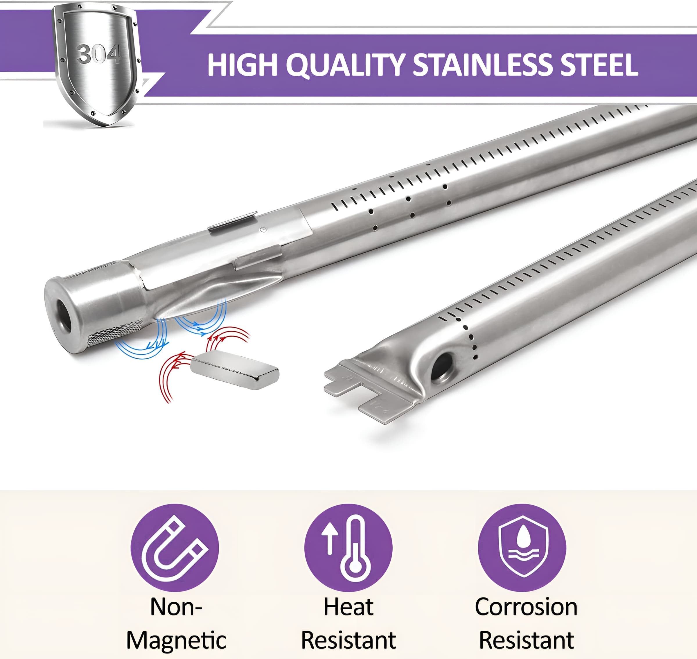 Weber Spirit -grillin varaosat - 7635 Flavorizer Bars -poltinsuojat & 69785 polttimet malleihin E-210, E-220, S-210, S-220 (200-sarja, etusäätimet)