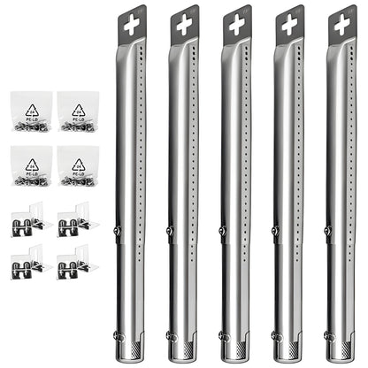 5 säädettävän pituisen BBQ-kaasugrilliosan vaihto-osan ruostumattomasta teräksestä valmistettuja polttimia (halkaisija 2,54 cm) Charbroilin, Nexgrillin ja useimpien muiden valmistajien kaasugrillimalleille