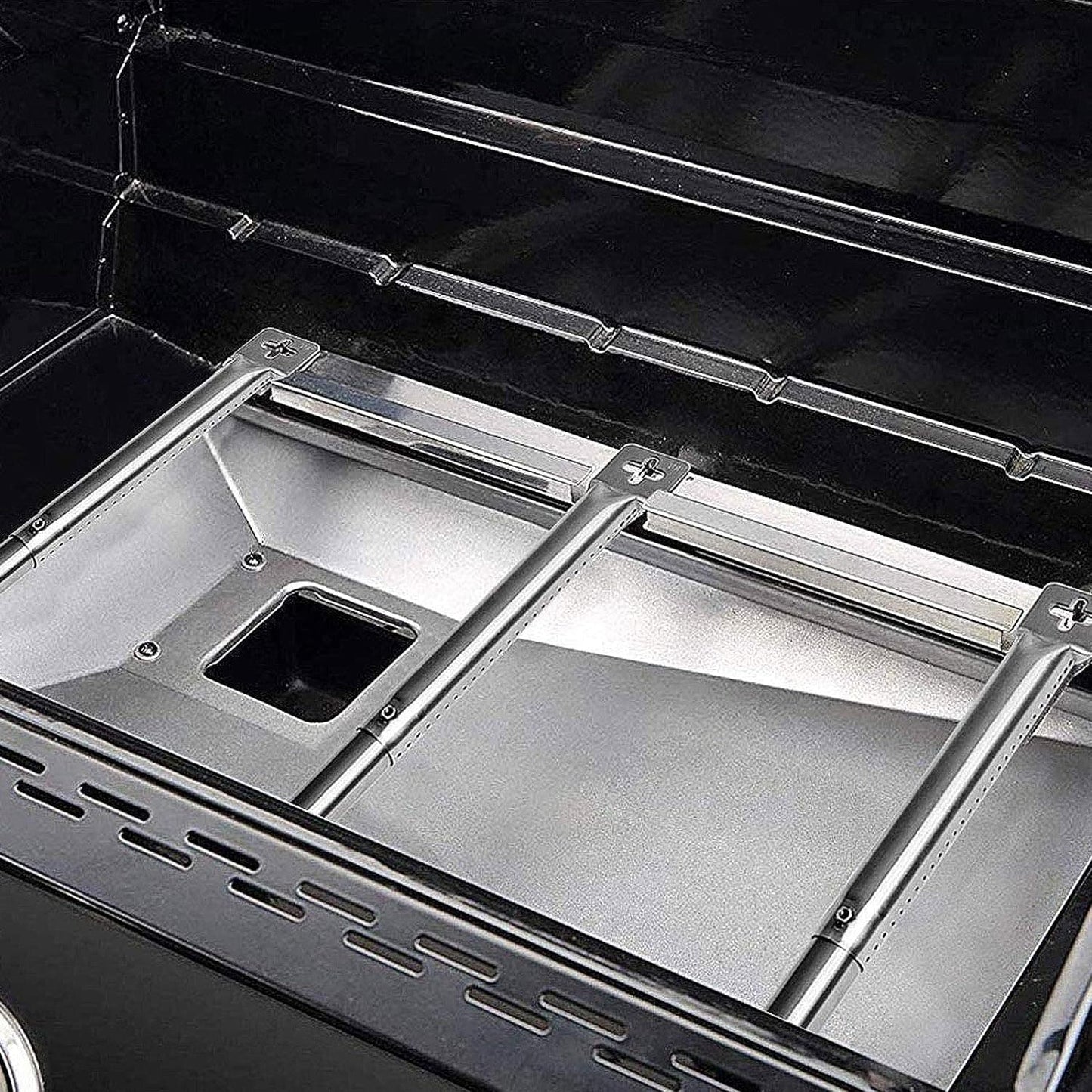 5 kpl sarja säädettäviä posliiniteräksisiä poltinsuojia / Flavorizer Bars ja ruostumattomasta teräksestä valmistetut polttimet (2.54 cm halkaisija) BBQ-kaasugrilleille, yleismalliset osat