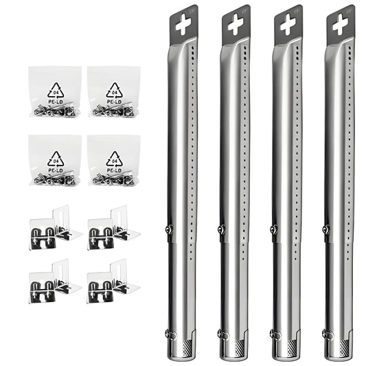 4 säädettävän pituisen BBQ-kaasugrilliosan vaihto-osien sarja ruostumattomasta teräksestä valmistettuja putkipolttimia (halkaisija 2,54 cm) kaasugrillimalleille Charbroil-, Nexgrill- ja useimpien muiden valmistajien