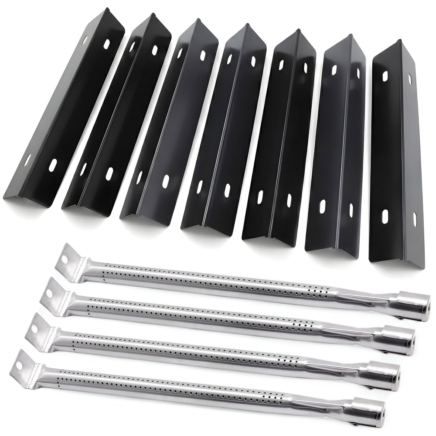 Korvaavat grillin varaosat Napoleon Rogue 525-, Prestige Pro 500- ja Prestige 500 -grilleihin | Posliiniemaloidut lämmöntasauslevyt ja ruostumattomasta teräksestä valmistetut polttimet -setti