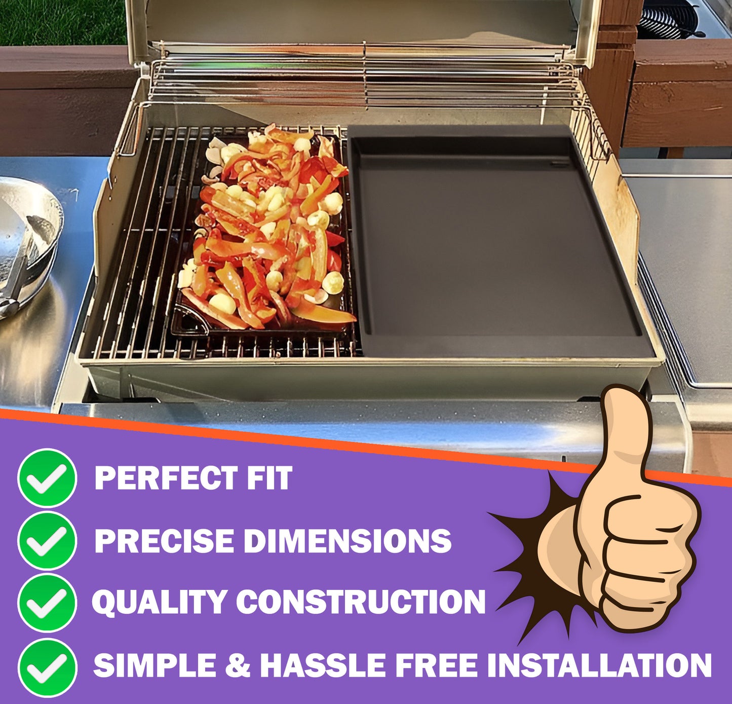 Cast Iron Deep Griddle for Weber Spirit II 300, E310, 700/900 & Genesis Silver/Gold/1000-5000 | Replaces 7658