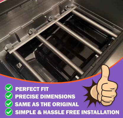 Grill Burners & Crossover for Weber Spirit 400 Series E-410, E-425, EP-425, SP-435 Grills, SS 439 Stainless Steel, 4-Pack