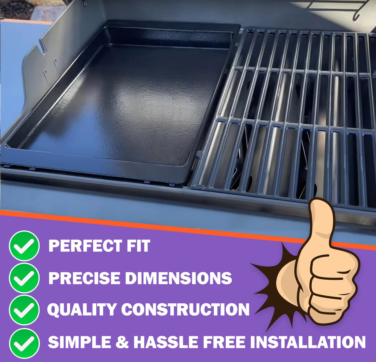 Cast Iron Deep Griddle for Weber Genesis II 300 & 600 | Fits E310, 330, 610 & more | Replaces 7599