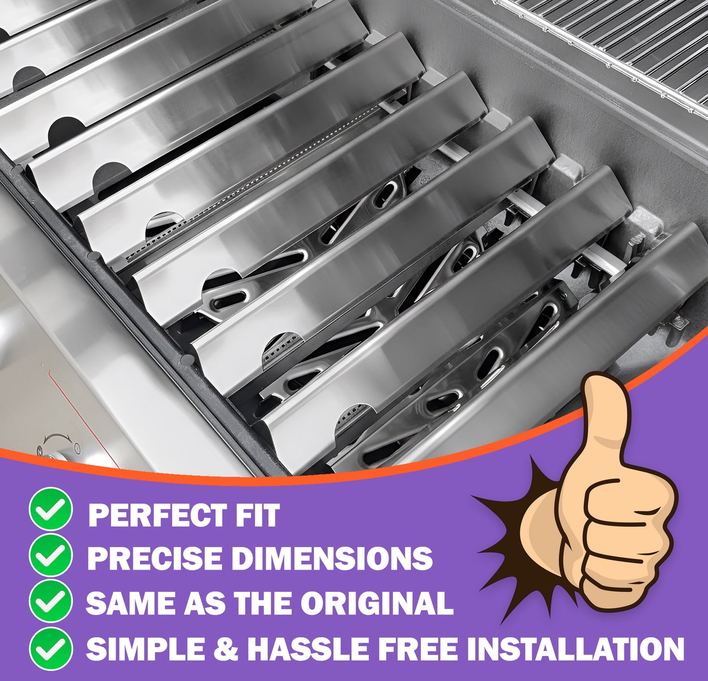 Stainless Steel Flavorizer Bars for Weber Genesis II E-610/S-610 and LX E-640/S-640 (2017 & Newer), Replacement for Weber 66796/66687 - 11 Pack