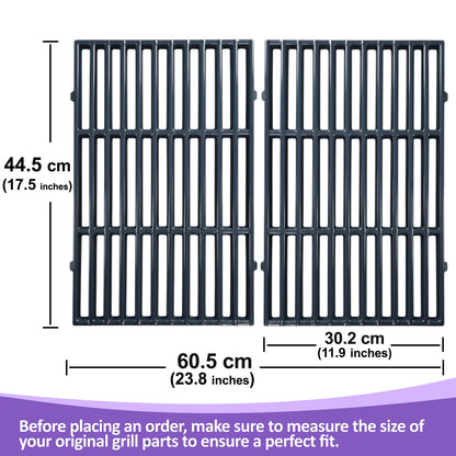 Porcelain-Enameled Steel Grill Grates for Weber Spirit & Spirit II 300 Series (E-310, E-320, E-330), Spirit 700, Genesis Silver/Gold/Platinum B & C, 1000-5000 Grills, Replaces Weber 7638