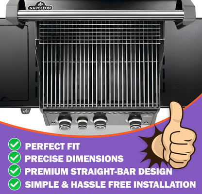 Grill Grates for Napoleon Rogue 425, PRO / XT / Phantom SE 425 – SS 304 Stainless Steel, 2-Pack