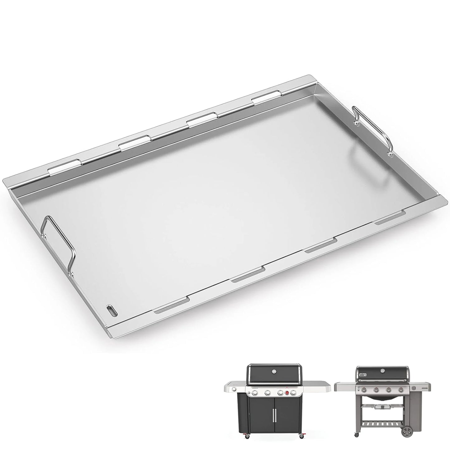 Full-Size Griddle for Weber Genesis 400 & Genesis II 400 Grills | Fits E-410/E-415/E-425/E-435 & more | Stainless Steel (Replaces Weber 6789)