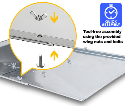 Grease Tray with Adjustable Width (41 cm to 51 cm) x 39 cm for Grills from Biltema, Lucifer, Napolean, Landmann and Many More, Fits Universally