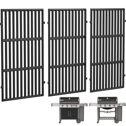 66089 Grill Grates for Weber Genesis II 400 Series E/S-410, E/S-415, E/S-435, E/S-440 Grills (2017 & Newer), Cast Iron