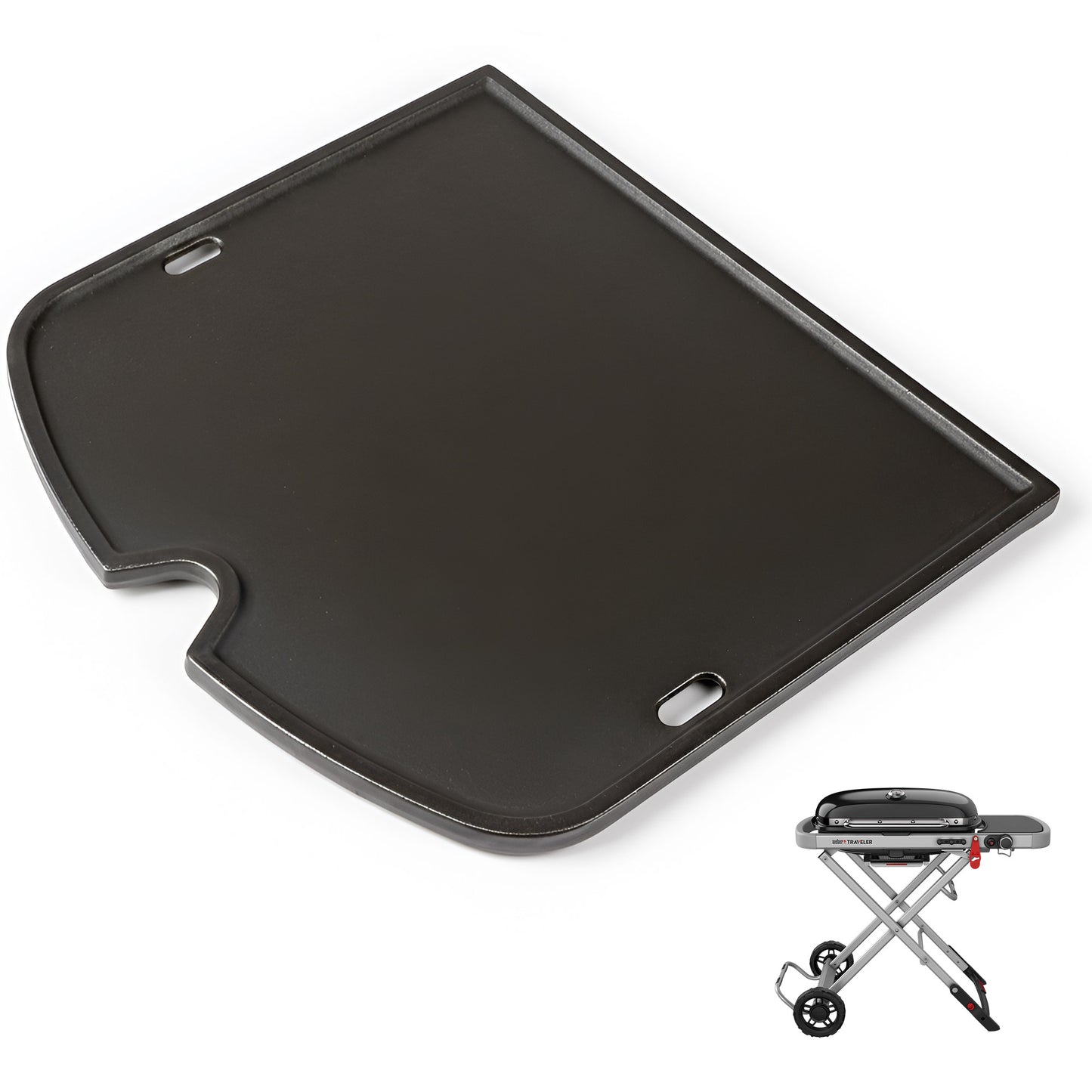 7034 Cast Iron Griddle for Weber Traveler Portable Gas Grill, Weber Outdoor Grill Accessory