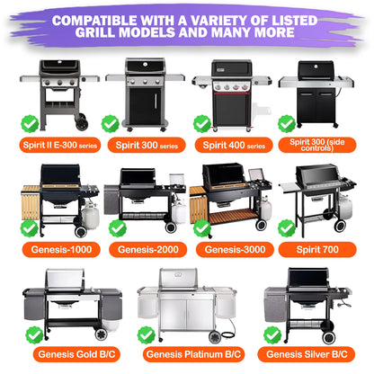 Full-Size Griddle for Weber Spirit 300, Spirit II 300 (2007–2024), Spirit 400 Grills | Fits E-310/E-315/E-320/E-330/E-425/E-435 & more | Stainless Steel (Replaces 6787)