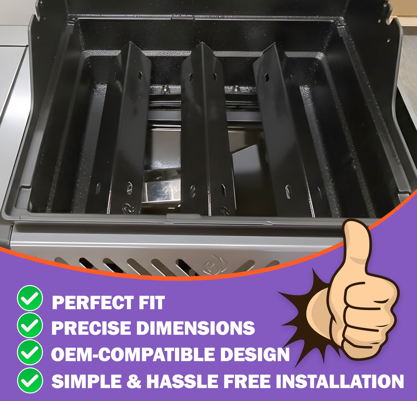 3 kpl lämmöntasauslevyjä (Sear Plates) Napoleon Freestyle 365, Legend 365 & Rogue 365 (XT) -grilleihin | Posliiniemaloitu teräs