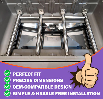 4 kpl ruostumattomasta teräksestä valmistetut grillin polttimet varaosat Napoleon Freestyle 425-, Prestige Pro 500-, Rogue 525- ja Legend 425 -sarjan grilleihin