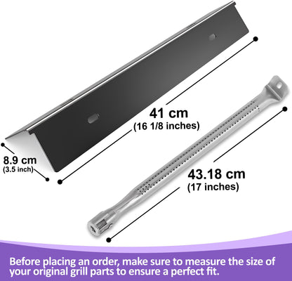 Napoleon Rogue 425 grillin varaosat: posliiniemaloidut lämmöntasauslevyt & ruostumattomasta teräksestä valmistetut polttimet
