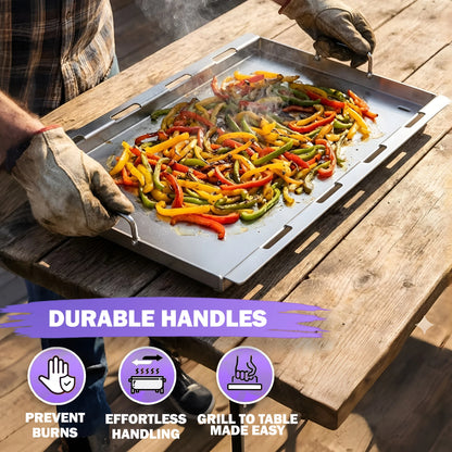 Full-Size Griddle for Weber Genesis 400 & Genesis II 400 Grills | Fits E-410/E-415/E-425/E-435 & more | Stainless Steel (Replaces Weber 6789)