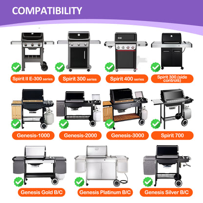 Cast iron Grill Grates for Weber Spirit & Spirit II 300 Series (E-310, E-320, E-330), Spirit 700, Genesis Silver/Gold/Platinum B & C, 1000-5000 Grills, Replaces Weber 7638