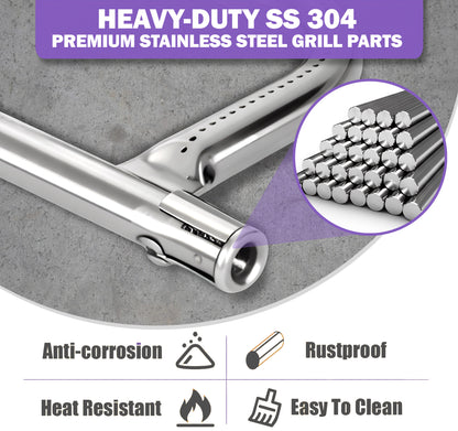 Stainless Steel Burners for Napoleon TravelQ 285 Series Grills (PRO285, TQ285X), 2-Pack