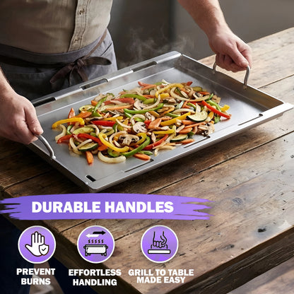 Full-Size Griddle for Weber Genesis 300 & Genesis II 300 Grills | Fits E-310/E-325/E-330/E-335 & more | Stainless Steel (Replaces Weber 6788)