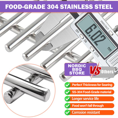 Grill Grates for Napoleon Freestyle 365 (F365DSBPGT-ECP, F365DPGT) – SS 304 Stainless Steel, 2-Pack