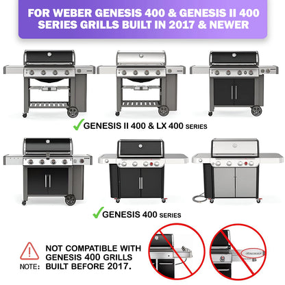 Full-Size Griddle for Weber Genesis 400 & Genesis II 400 Grills | Fits E-410/E-415/E-425/E-435 & more | Stainless Steel (Replaces Weber 6789)