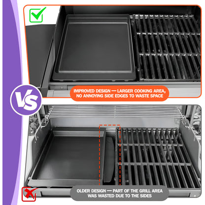 Cast Iron Deep Griddle for Weber Genesis II 300 & 600 | Fits E310, 330, 610 & more | Replaces 7599