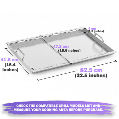 Full-Size Griddle for Weber Genesis 400 & Genesis II 400 Grills | Fits E-410/E-415/E-425/E-435 & more | Stainless Steel (Replaces Weber 6789)