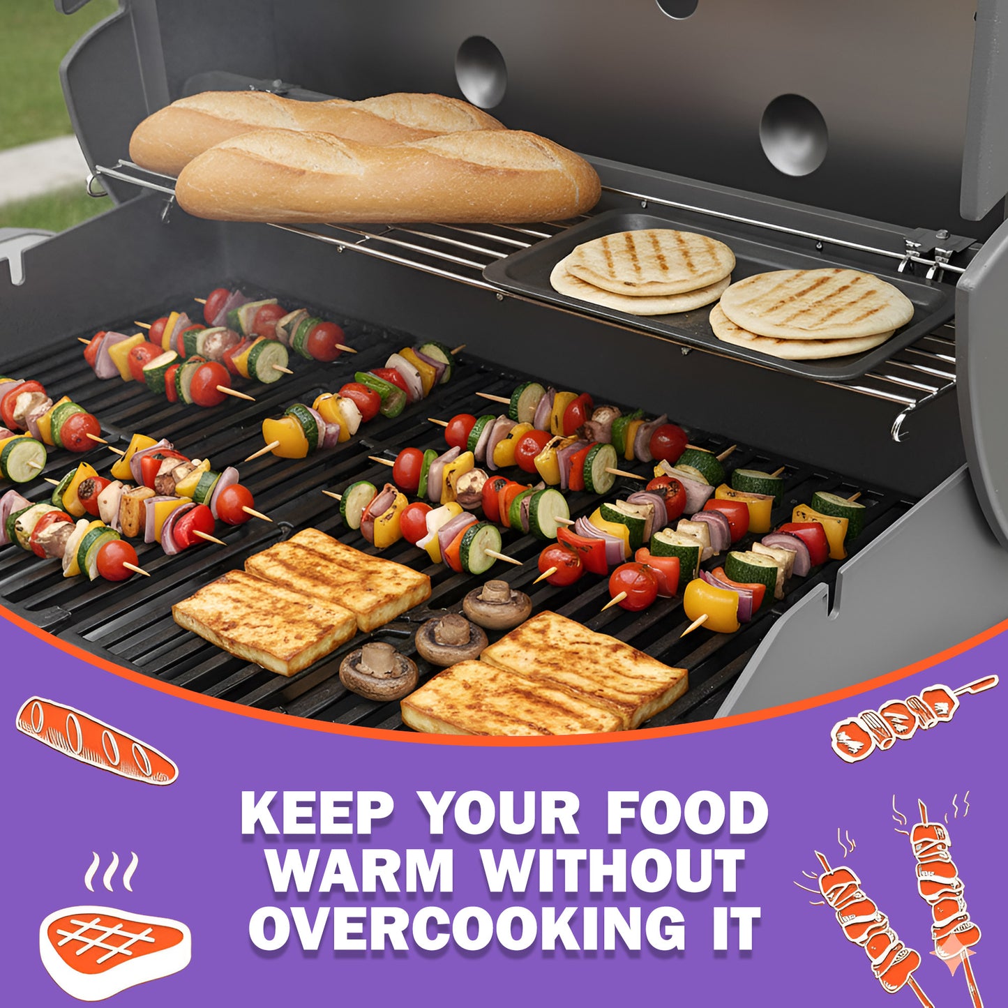 66045 Warming Rack for Weber Genesis II E/S-410, E/S-415, E/S-440 Grills (2017 - 2021), Stainless Steel