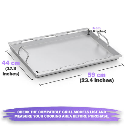 Full-Size Griddle for Weber Spirit 300, Spirit II 300 (2007–2024), Spirit 400 Grills | Fits E-310/E-315/E-320/E-330/E-425/E-435 & more | Stainless Steel (Replaces 6787)