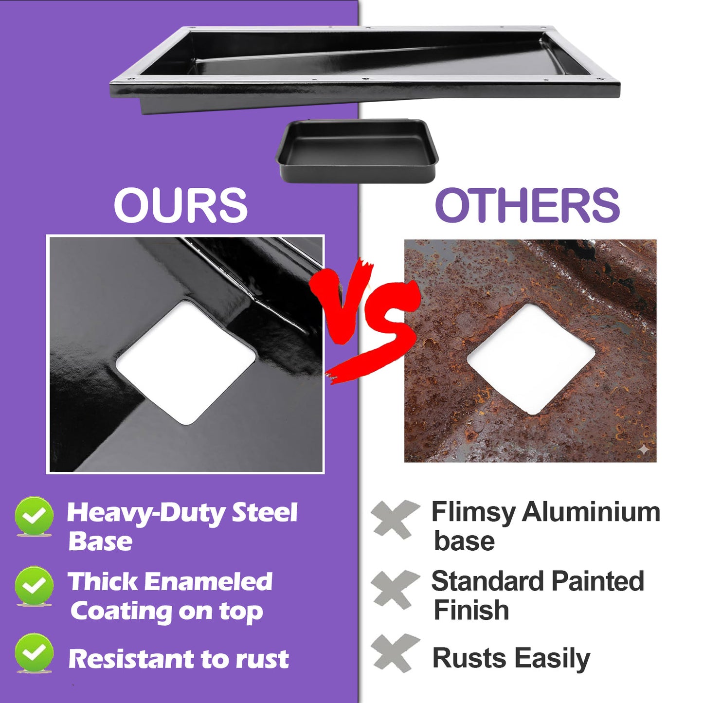 69804 Rasvakaukalo Weber Spirit 300 -sarjan Spirit e310, e320 grilleille, valmistettu vuonna 2013 ja uudemmille, tippa-astiat Vaihda Weber Spirit -rasvaalusta, 44,5 cm P x 31,1 cm L x 5 cm K…