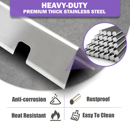 7636 Flavorizer Bars -poltinsuojat Weber Spirit 300- ja Spirit II 300 -sarjaan (E-310/S-310, E-320/S-320, E-330/S-330), etusäätimet (2013–2024), ruostumaton teräs