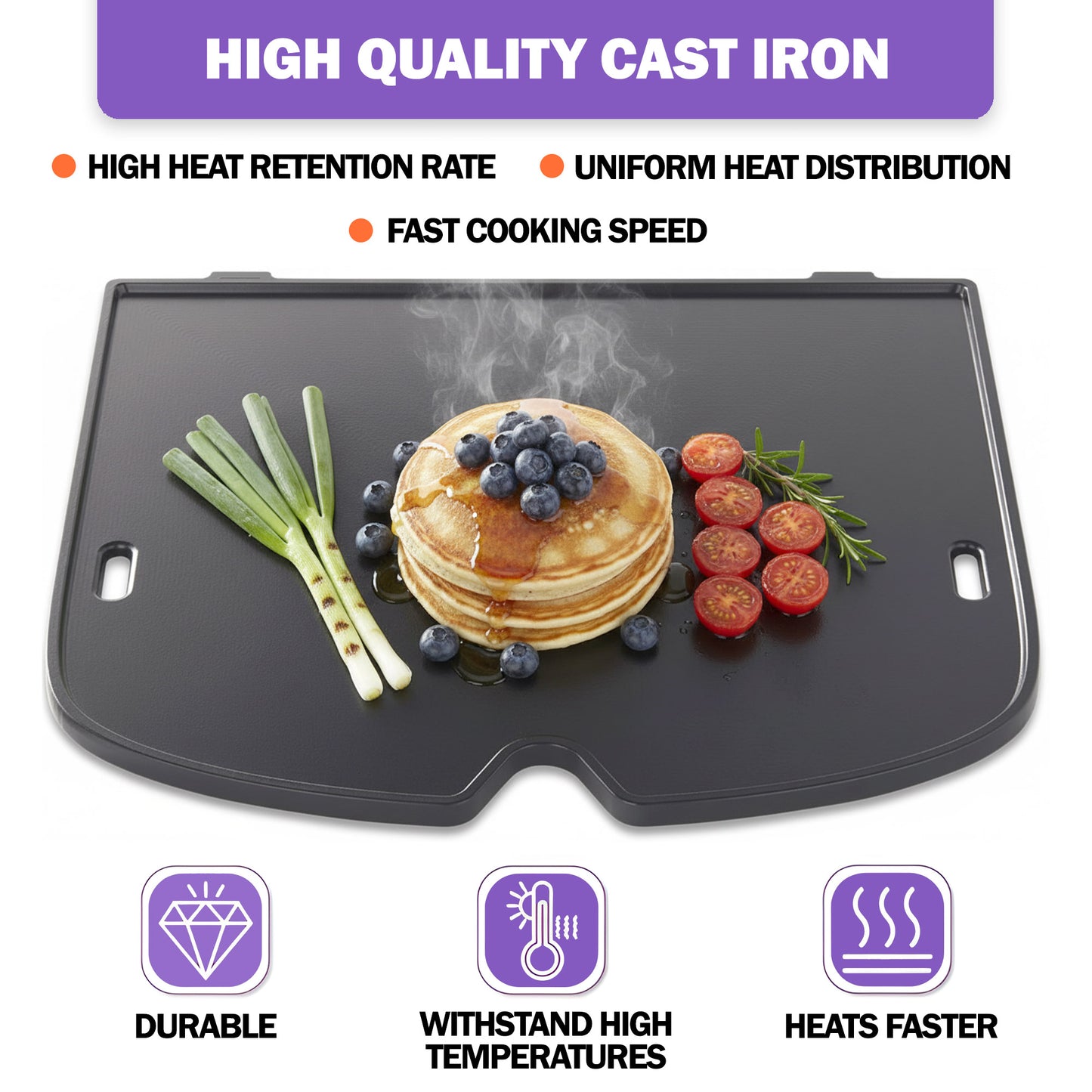 7034 Cast Iron Griddle for Weber Traveler Portable Gas Grill, Weber Outdoor Grill Accessory