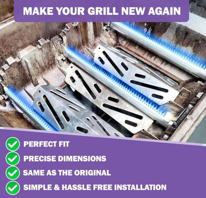 4-Pack, 67490 Burner Tubes for Weber Genesis II & II LX 400 Series Grills, Replacement Parts for Weber GS4 Genesis 2 E-410/E-415/S-410/S-415/S-435/LX E-440 & More, Weber Spare Parts, 49.5 cm
