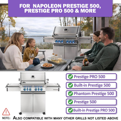 Replacement Grill Grates for Napoleon Prestige 500 & Prestige PRO 500 – SS 304 Stainless Steel, 2-Pack