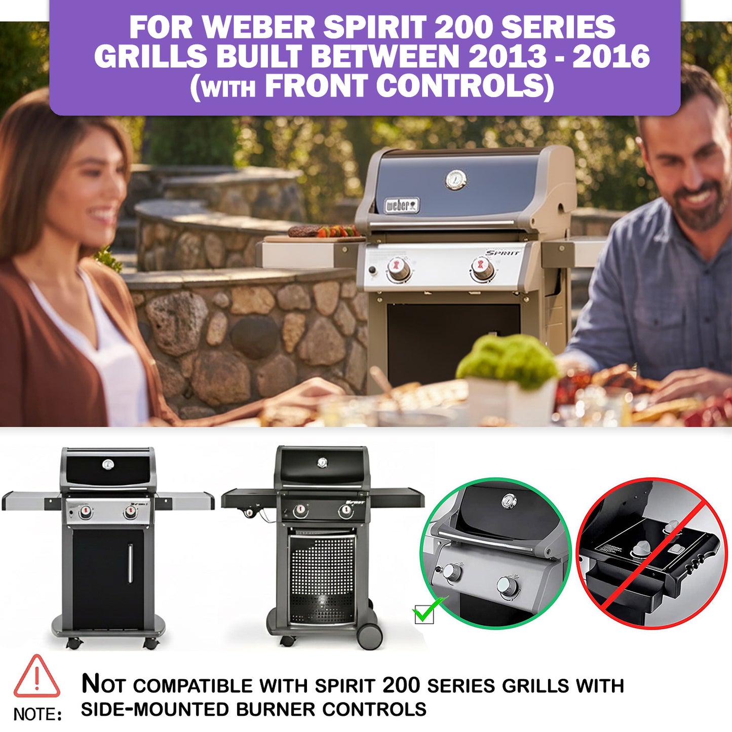 69803 Rasvapelti Weber Spirit 200-sarjan grilleille (E-210/E-220/S-210/S-220) etupaneelin säätimillä, 35,6 cm x 31 cm korvaava tippapelti