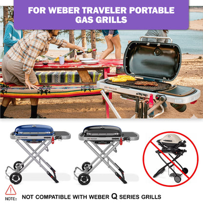 7034 Cast Iron Griddle for Weber Traveler Portable Gas Grill, Weber Outdoor Grill Accessory