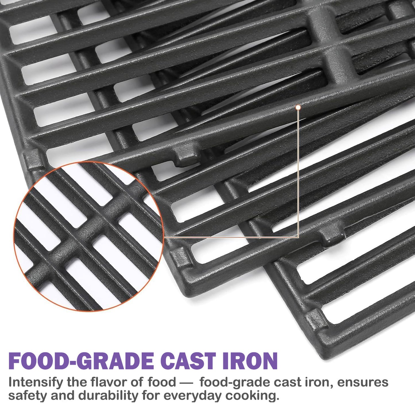 66089 Grill Grates for Weber Genesis II 400 Series E/S-410, E/S-415, E/S-435, E/S-440 Grills (2017 & Newer), Cast Iron
